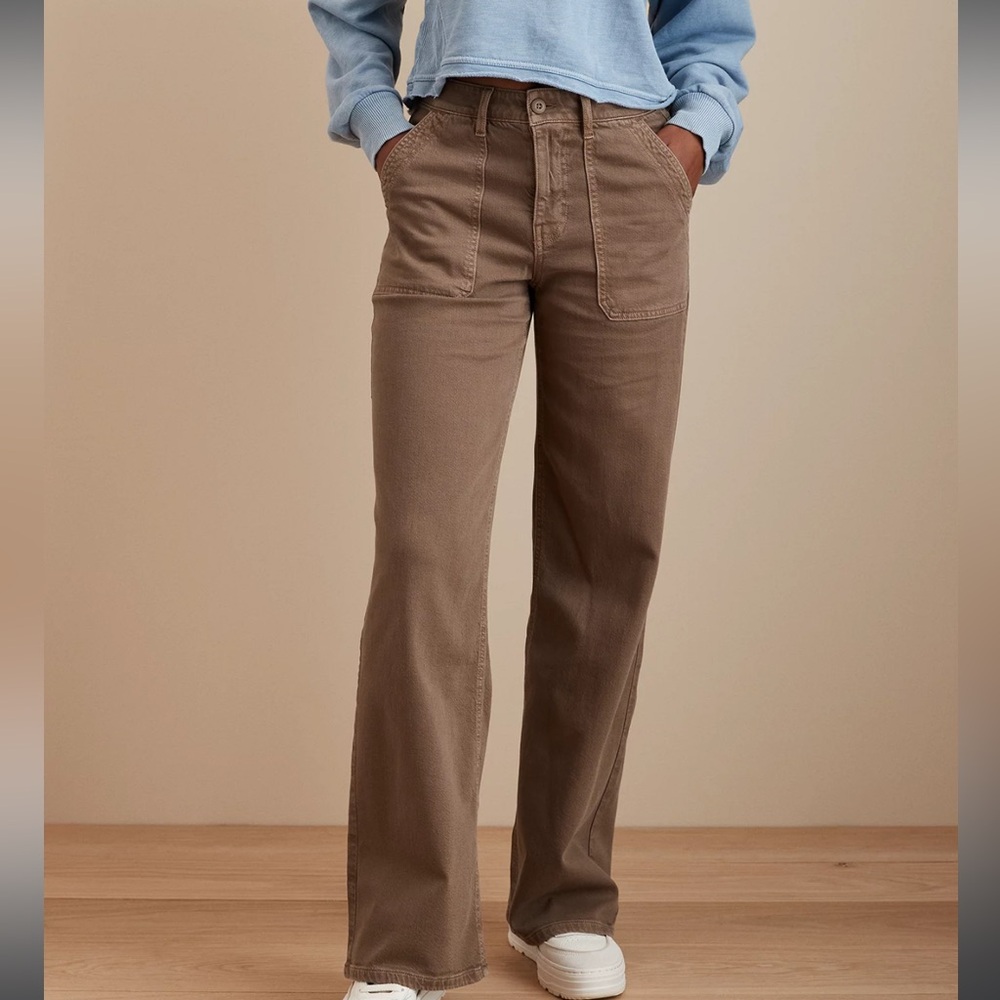AE Dreamy Drape Stretch Super High-Waisted Baggy Wide-Leg Pant